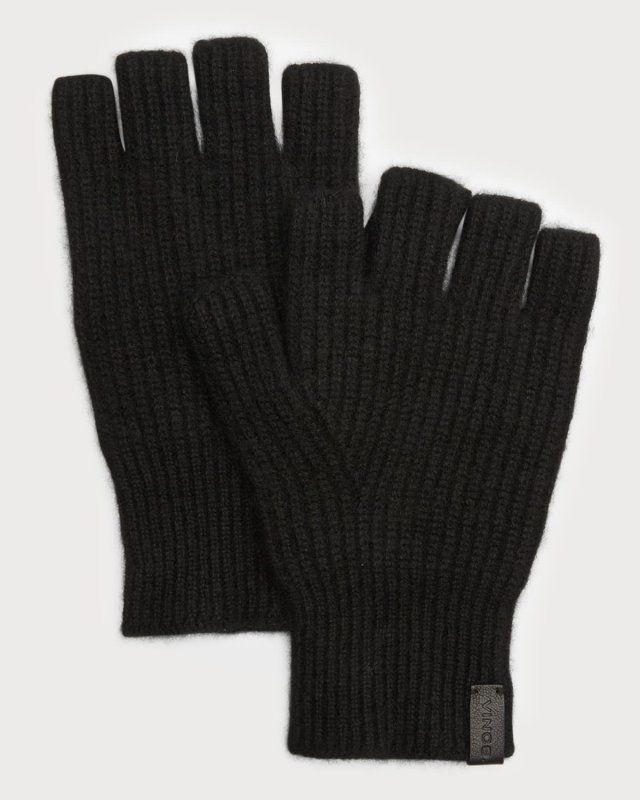 Ribbed Cashmere Fingerless Gloves